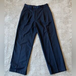 Ermenegildo Zegna Dress Pants Size 54 Cuffed Straight Leg Pockets Navy Cotton